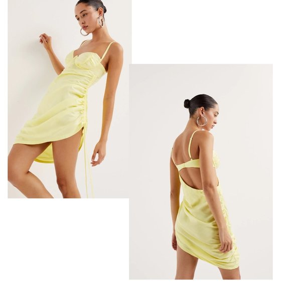 NWOT FOR LOVE & LEMONS YELLOW RANA MINI DRESS IN YELLOW - Picture 2 of 8